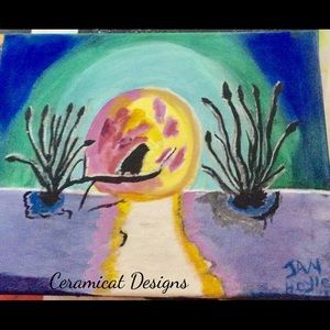 Bird in the moonlight